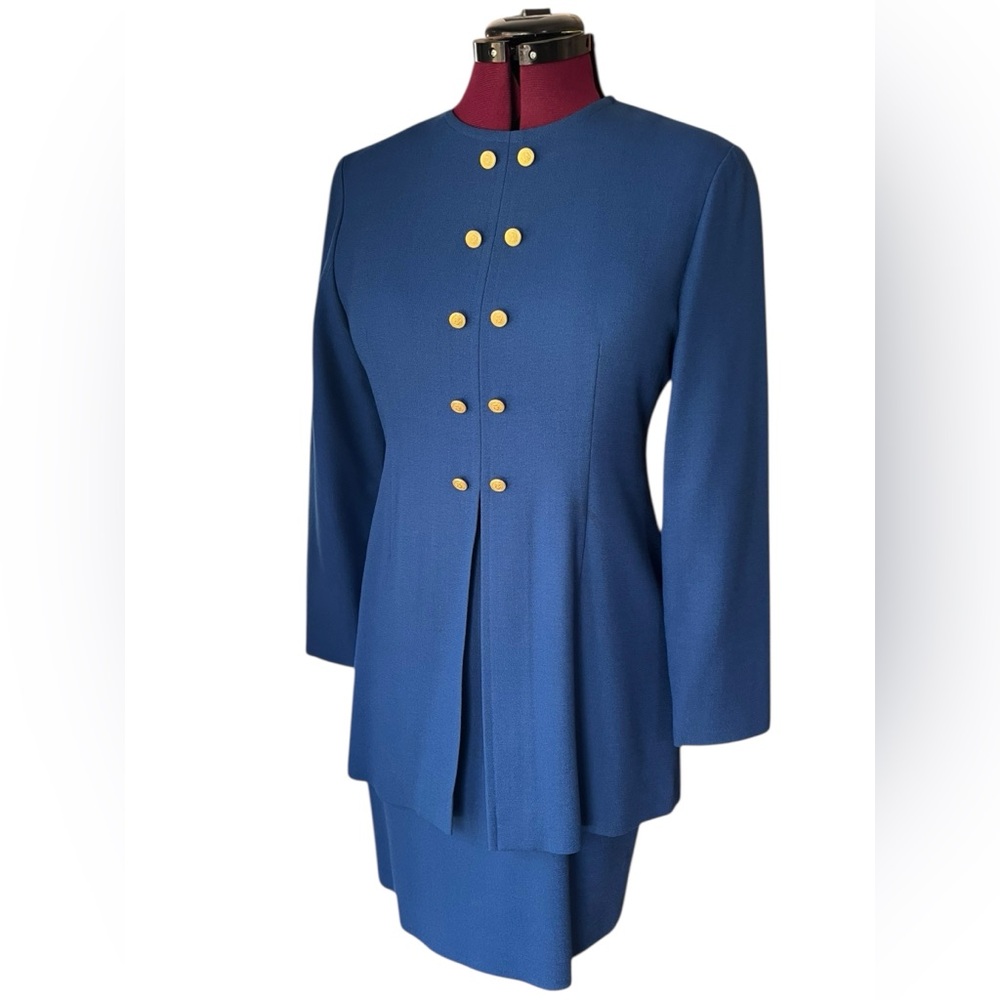 Vintage Evan Picone Blue Power Skirt Suit – Size 10P